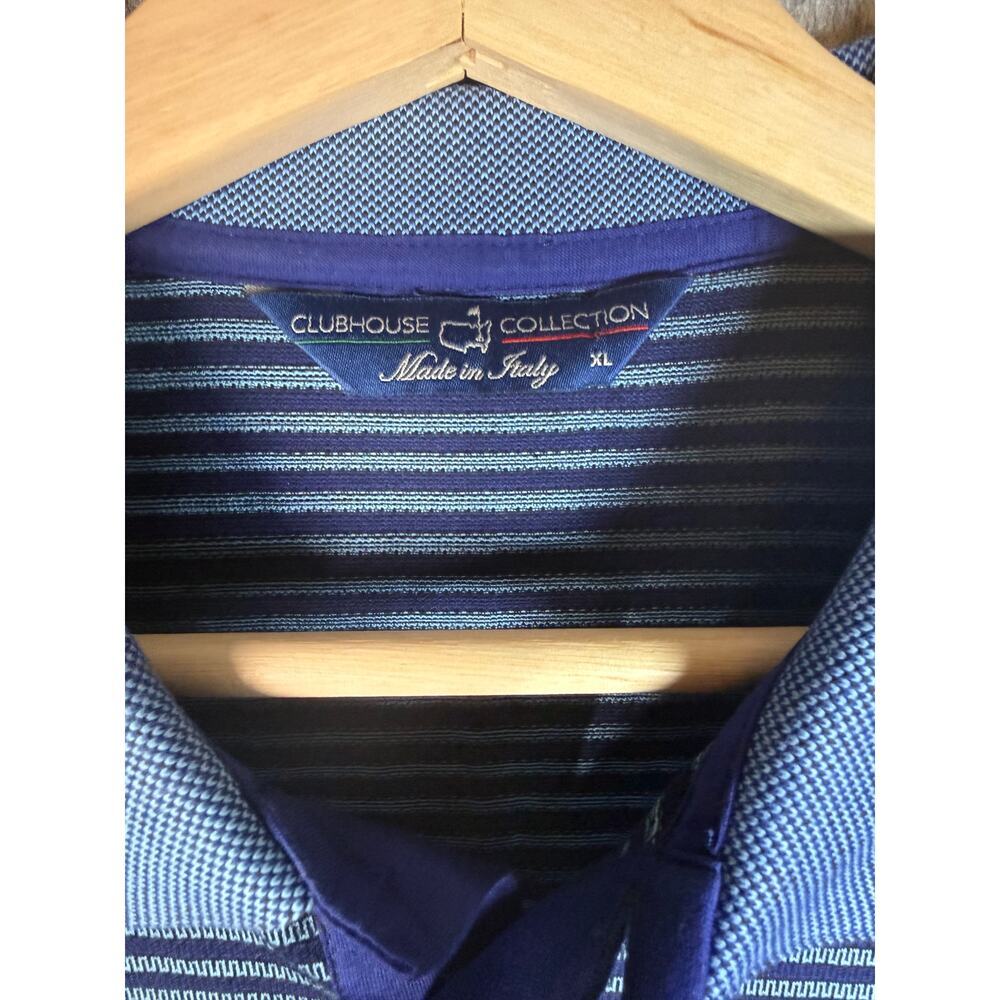 Masters Clubhouse Collection Striped Golf Polo Mens XL Made In Italy - Picture 5 of 9